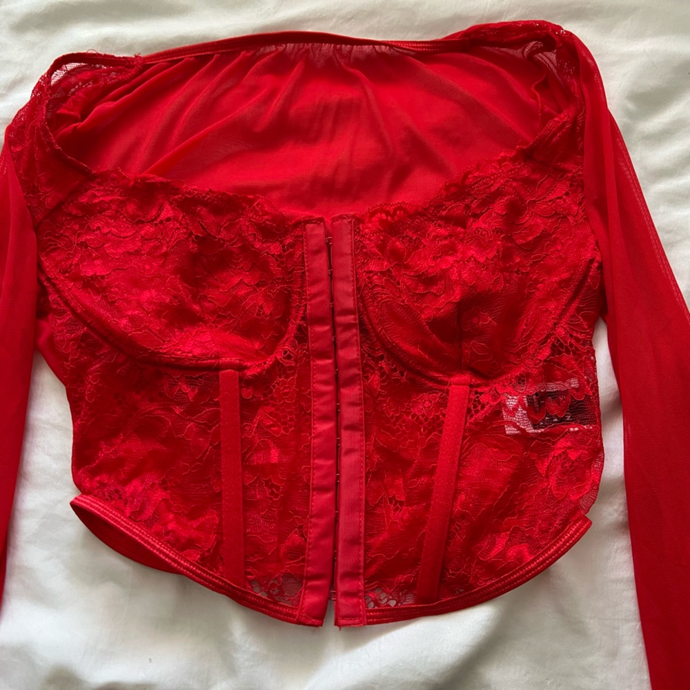 Two black and red tops